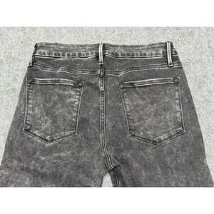 FRAME Le Crop Mini Boot Jeans Womens 30 Black Distressed Raw Hem LCMBRA710